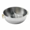 Wadasuke Stainless Steel Induction Shabu Shabu Hot Pot With Divider (Brass Handle, No Lid) 2 Wadasuke Stainless Steel Induction Shabu Shabu Hot Pot With Divider (Brass Handle, No Lid) -GLOBALKITCHEN JAPAN Sales 5785500