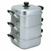 AKAO Aluminium Three-Tier Square Steamer -GLOBALKITCHEN JAPAN Sales AKAOAluminiumThree TierSquareSteamer726266