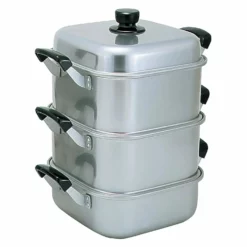 AKAO Aluminium Three-Tier Square Steamer