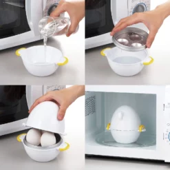 Akebono Microwave Egg Boiler (3 Eggs) 11 Akebono Microwave Egg Boiler (3 Eggs) -GLOBALKITCHEN JAPAN Sales AkebonoMicrowaveEggBoiler 3Eggs 3