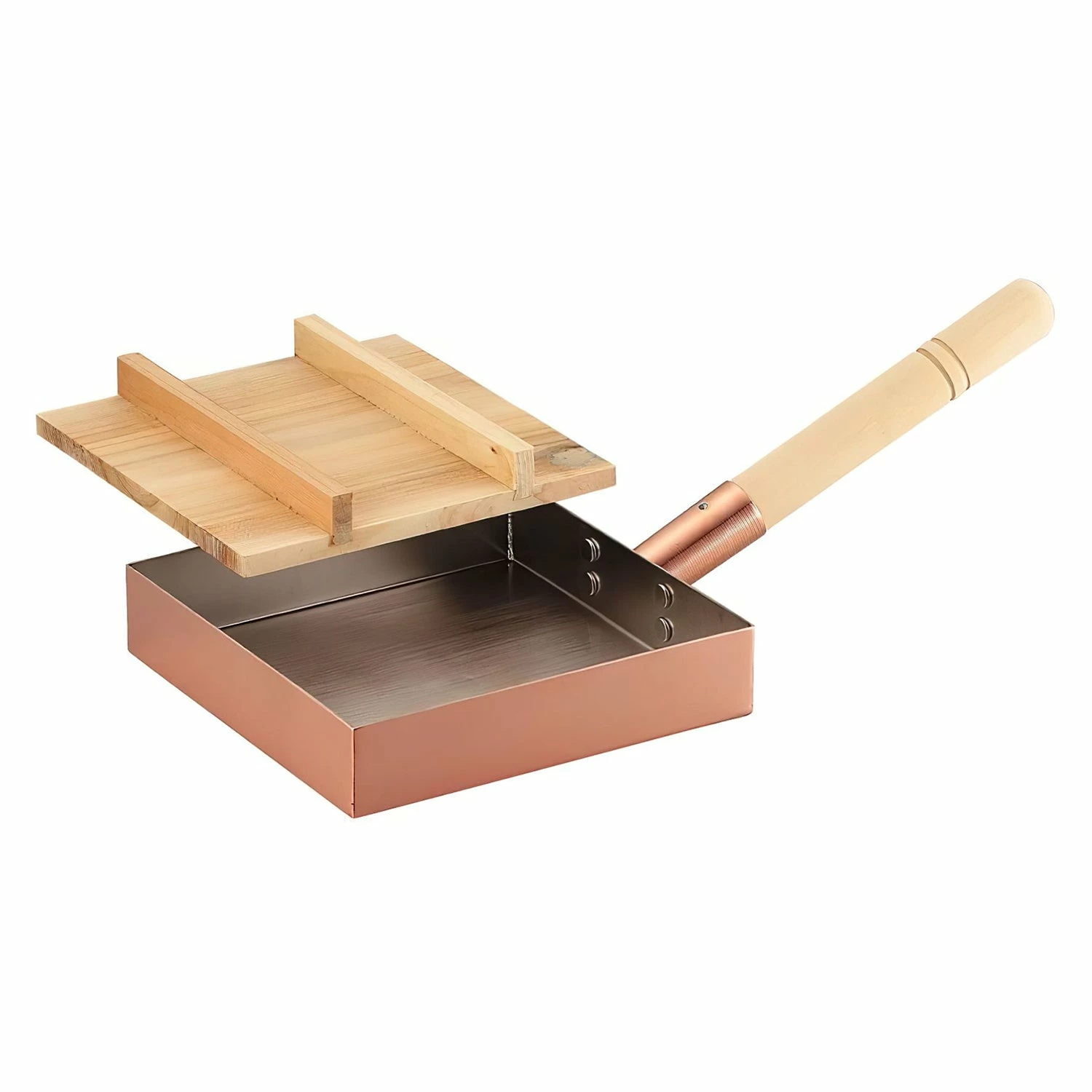 Asahi Copper Omelette Pan With Wood Lid 4 Asahi Copper Omelette Pan With Wood Lid - Image 2