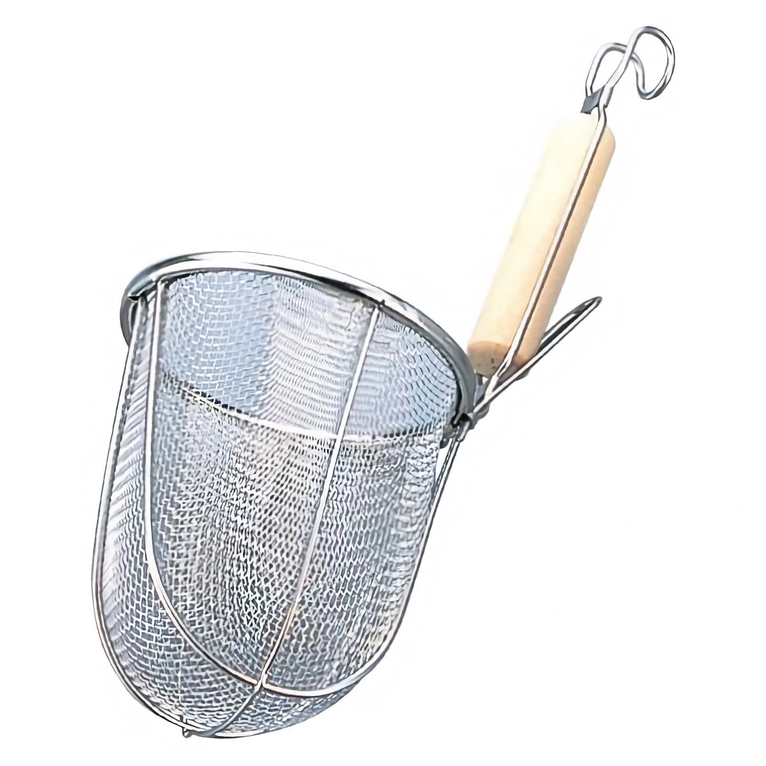 Benkei Stainless Steel Udon Tebo Noodle Strainer Round Base With Wooden Handle 3 Benkei Stainless Steel Udon Tebo Noodle Strainer Round Base With Wooden Handle