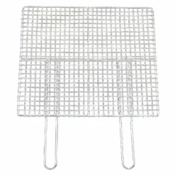 EBM Stainless Steel Chrome Plated Barbecue Grill Mesh Double Handle