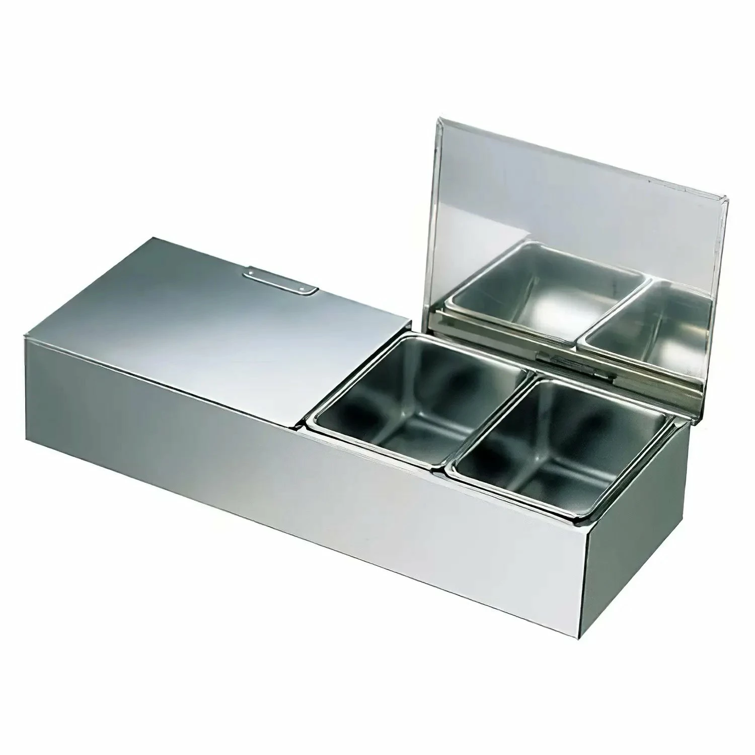 EBM Stainless Steel Yakumi Seasoning Container Double Cover Type 3 EBM Stainless Steel Yakumi Seasoning Container Double Cover Type