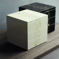 Echizen Shikki Art Deco Synthetic Resin 3-Tier Jubako Box -GLOBALKITCHEN JAPAN Sales EchizenShikkiArtDecoPhenolResin3 TierJubakoBoxS 21 6