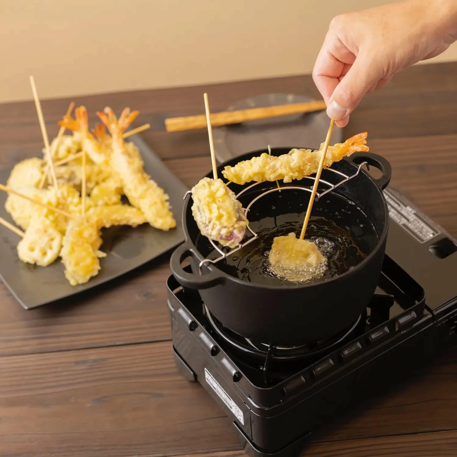 Iwachu Nambu Cast Iron Mini Tempura Fondue Pan 4 Iwachu Nambu Cast Iron Mini Tempura Fondue Pan - Image 2