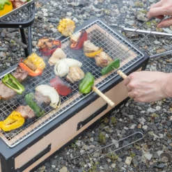 Kaginushi Charcoal Konro Grill With Mesh Net - Medium -GLOBALKITCHEN JAPAN Sales KaginushiCharcoalKonroGrillwithMeshNet Medium 6