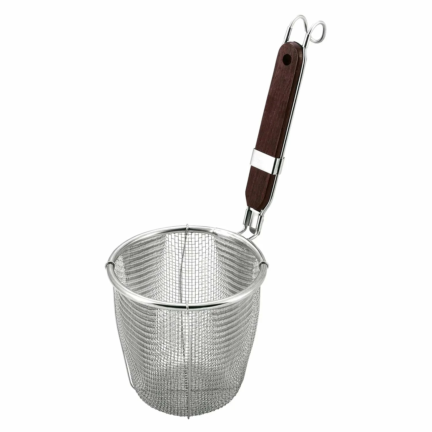 MINEX Stainless Steel Udon Tebo Noodle Strainer Flat Base With Wooden Handle 3 MINEX Stainless Steel Udon Tebo Noodle Strainer Flat Base With Wooden Handle