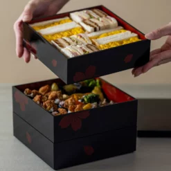 Miyamoto ABS Resin 3-Tier Jubako Box Sakura -GLOBALKITCHEN JAPAN Sales MiyamotoPlastic3 TierJubakoBoxSakura 3