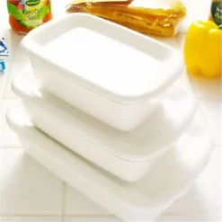 Noda Horo White Series Enamel Rectangle Deep Food Containers With Enamel Lid -GLOBALKITCHEN JAPAN Sales NodaHoroWhiteSeriesEnamelRectangleDeepFoodContainerswithEnamelLid 4