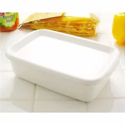 Noda Horo White Series Enamel Rectangle Deep Food Containers With Enamel Lid -GLOBALKITCHEN JAPAN Sales NodaHoroWhiteSeriesEnamelRectangleDeepFoodContainerswithEnamelLid 5