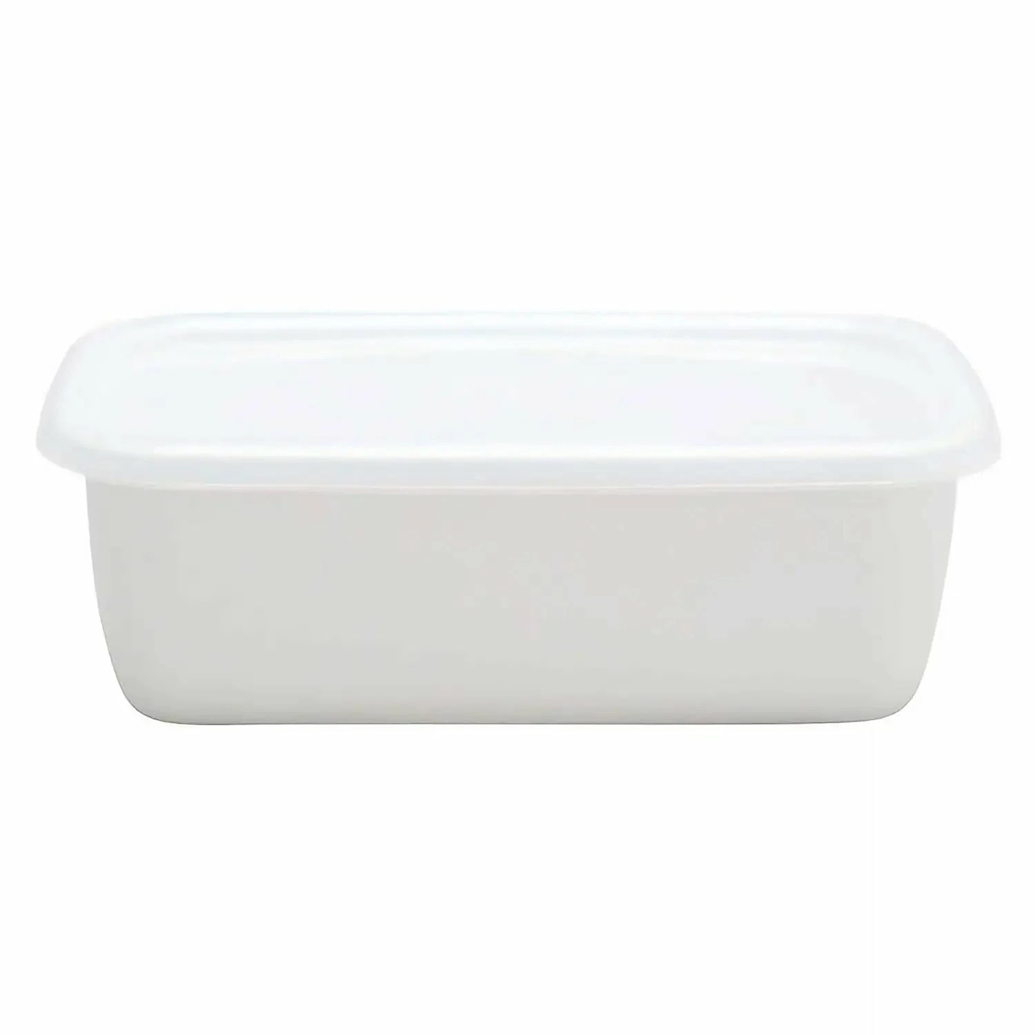 Noda Horo White Series Enamel Rectangle Deep Food Containers With Lid 5 Noda Horo White Series Enamel Rectangle Deep Food Containers With Lid - Image 3