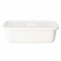 Noda Horo White Series Enamel Rectangle Deep Food Containers With Sealed Lid -GLOBALKITCHEN JAPAN Sales NodaHoroWhiteSeriesEnamelRectangleDeepFoodContainerswithSealedLid 3