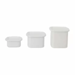 Noda Horo White Series Enamel Square Food Containers With Enamel Lid -GLOBALKITCHEN JAPAN Sales NodaHoroWhiteSeriesEnamelSquareFoodContainerswithEnamelLid 4