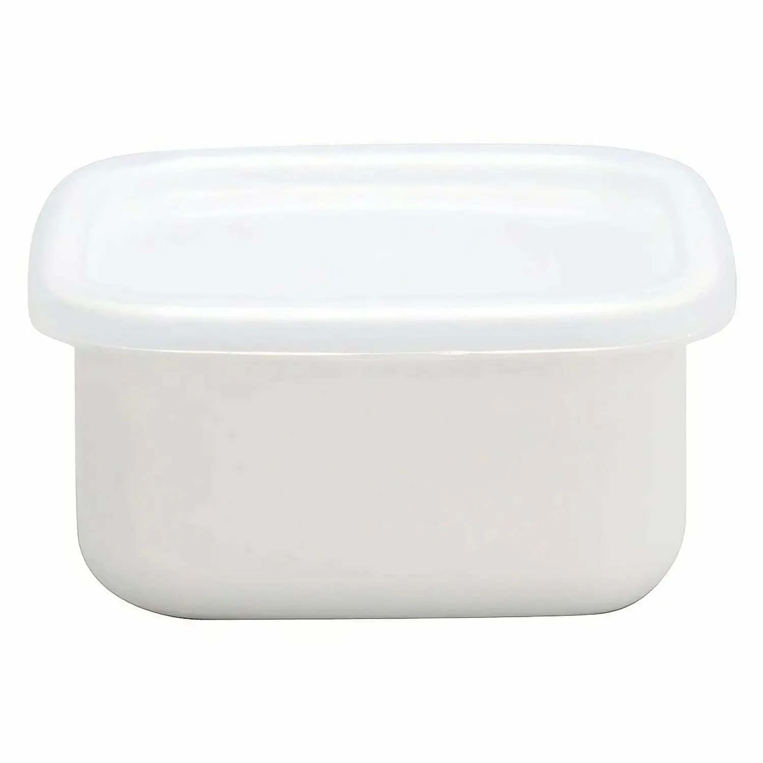 Noda Horo White Series Enamel Square Food Containers With Lid 3 Noda Horo White Series Enamel Square Food Containers With Lid