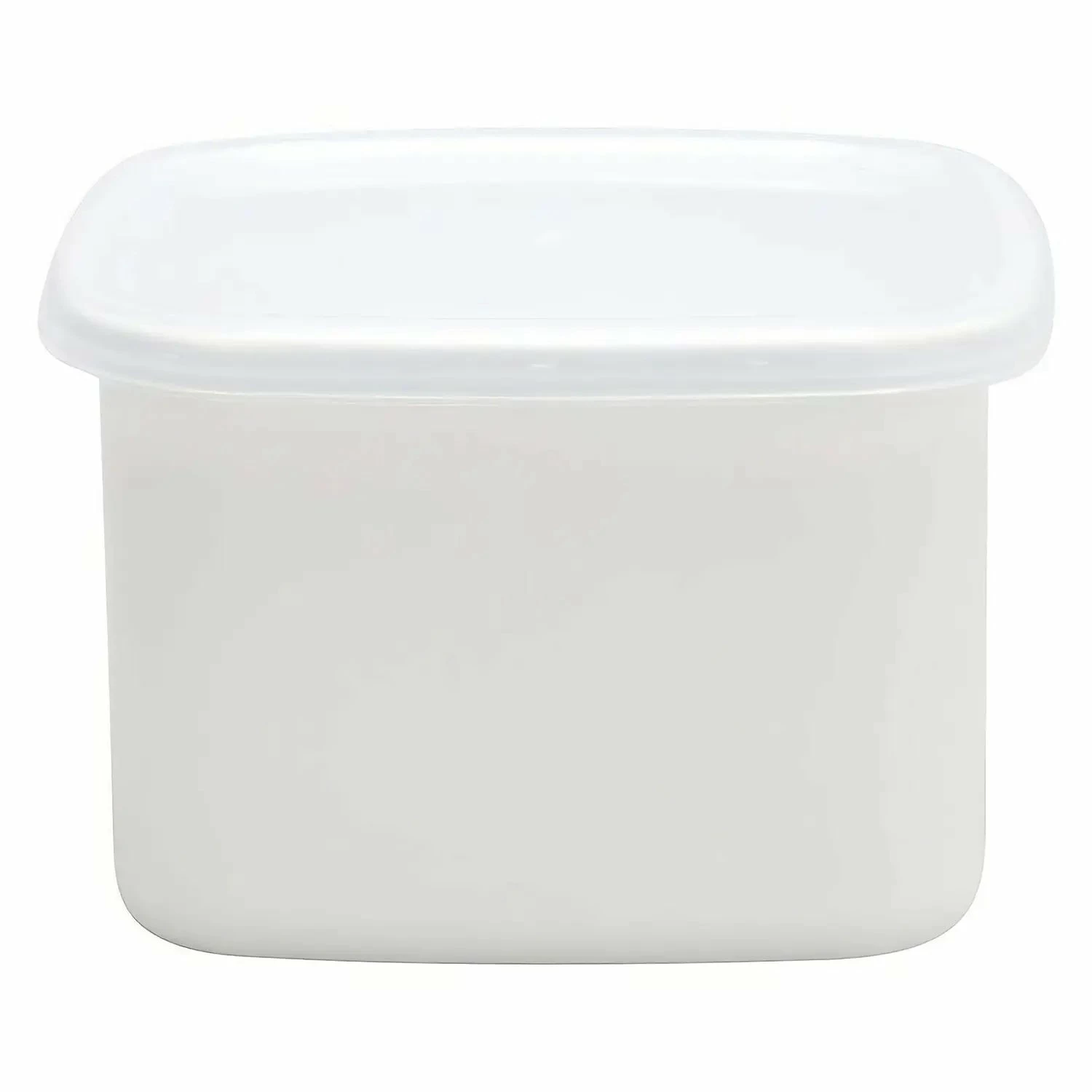 Noda Horo White Series Enamel Square Food Containers With Lid 4 Noda Horo White Series Enamel Square Food Containers With Lid - Image 2