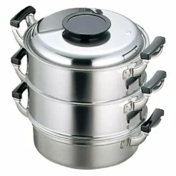 PEACH BRAND Stainless Steel Three-Tier Steamer