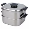 PEACH BRAND Stainless Steel Two-Tier Square Steamer -GLOBALKITCHEN JAPAN Sales PEACHBRANDStainlessSteelTwo TierSquareSteamer091425