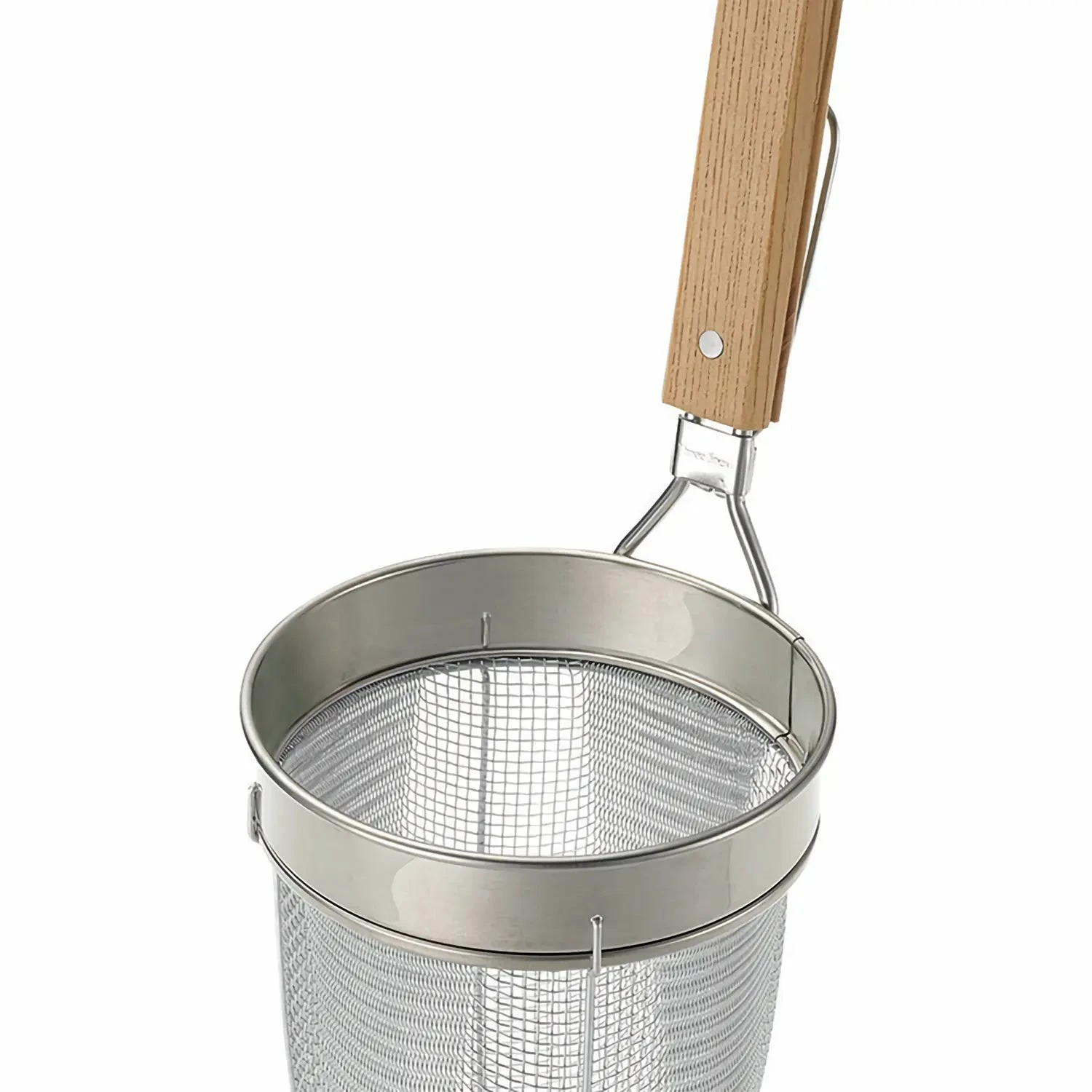 Three Snow Stainless Steel Ramen Tebo Noodle Strainer Extra Rim With Wooden Handle 4 Three Snow Stainless Steel Ramen Tebo Noodle Strainer Extra Rim With Wooden Handle - Image 2