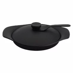 Sori Yanagi Cast Iron Induction Oil Pan Griddle 22cm With Lid & Fork