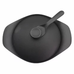 Sori Yanagi Cast Iron Induction Oil Pan Griddle 22cm With Lid & Fork -GLOBALKITCHEN JAPAN Sales SoriYanagiCastIronInductionOilPanGriddle22cmwithLid Fork 3