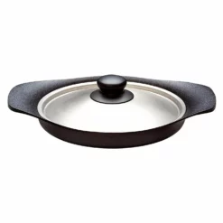 Sori Yanagi Cast Iron Induction Oil Pan Griddle 22cm With Stainless Steel Lid