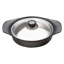 Sori Yanagi Cast Iron Induction Shallow Casserole 22cm With Stainless Steel Lid