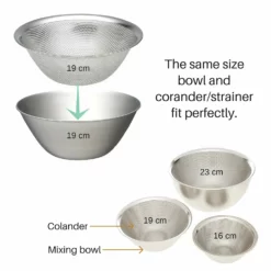 Sori Yanagi Stainless Steel Perforated Colander 11 Sori Yanagi Stainless Steel Perforated Colander -GLOBALKITCHEN JAPAN Sales SoriYanagiStainlessSteelPerforatedColander 4