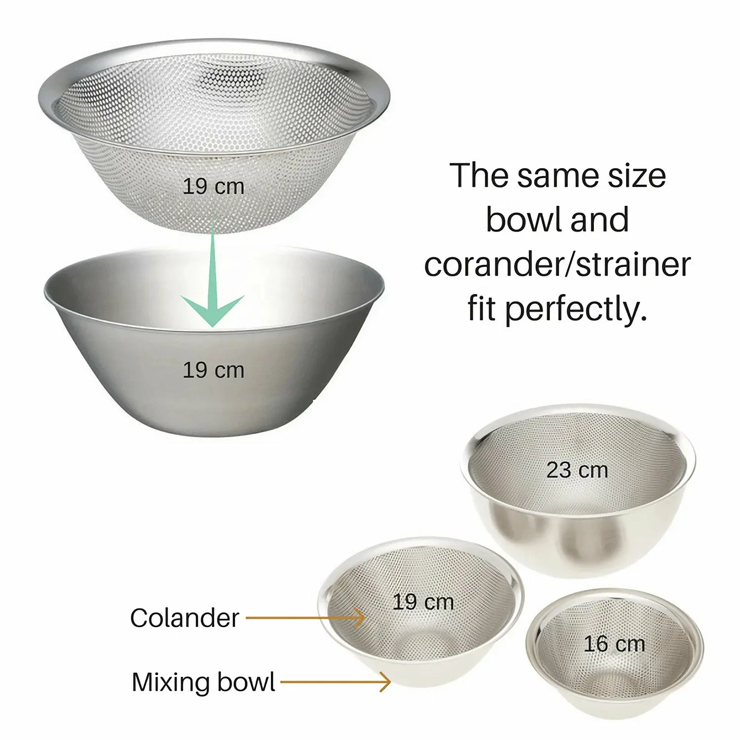 Sori Yanagi Stainless Steel Perforated Colander 6 Sori Yanagi Stainless Steel Perforated Colander - Image 4