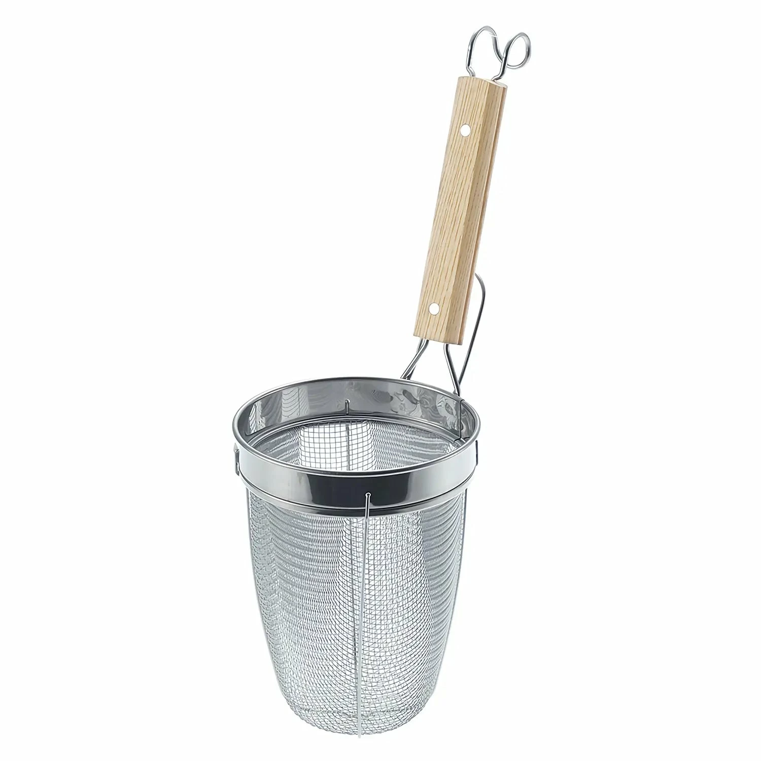 Three Snow Stainless Steel Deep Udon Tebo Noodle Strainer With Wooden Handle 3 Three Snow Stainless Steel Deep Udon Tebo Noodle Strainer With Wooden Handle
