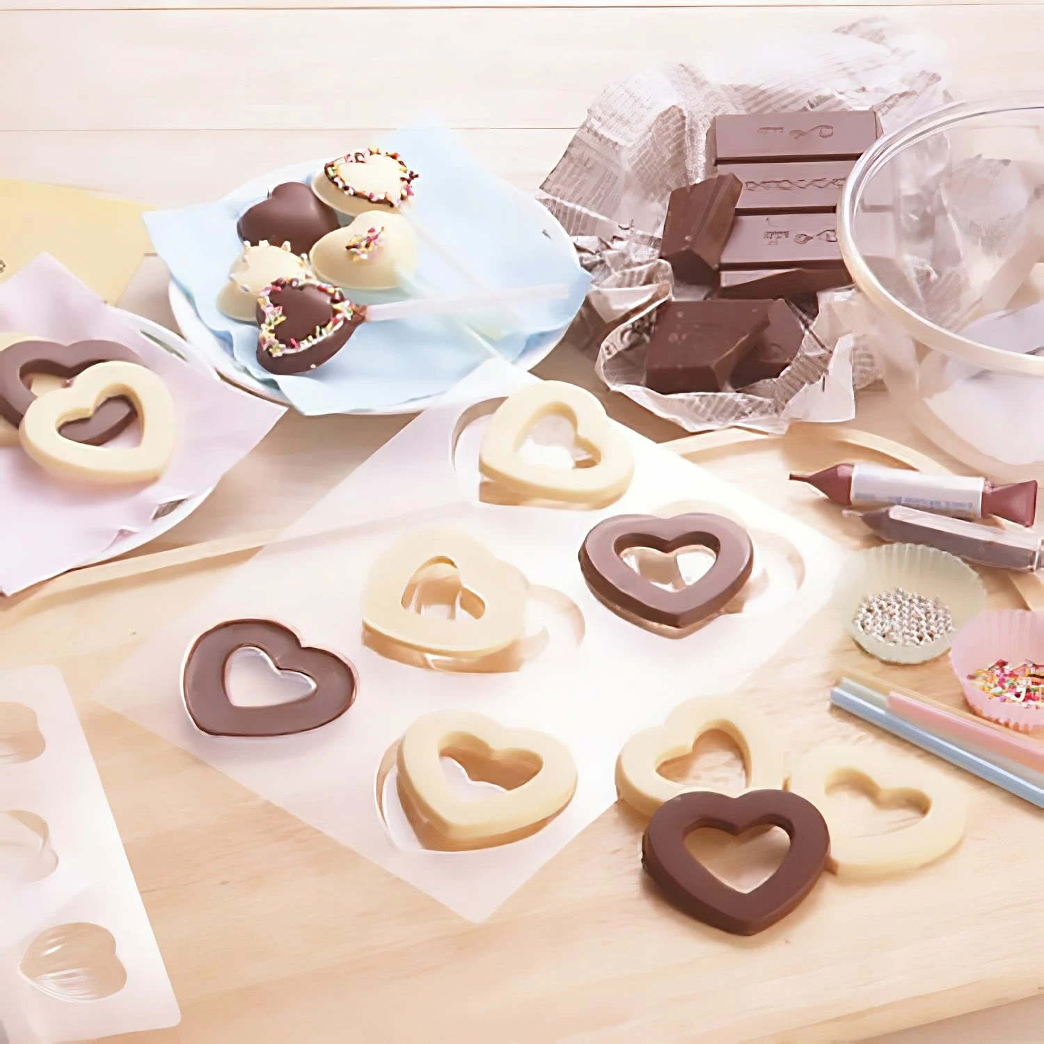 TIGERCROWN Polystyrene Heart Lolly Chocolate Mold 4 TIGERCROWN Polystyrene Heart Lolly Chocolate Mold - Image 2