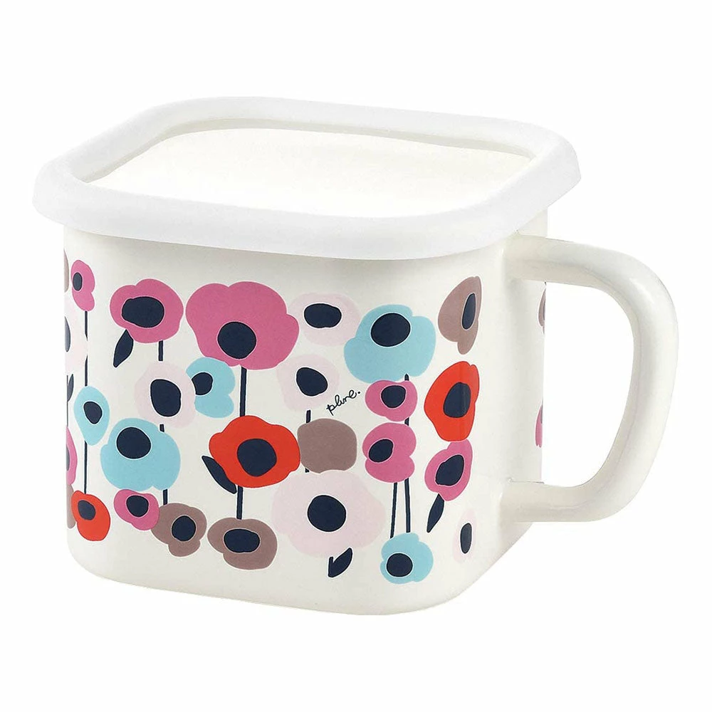 Yutaka Horo Enameled Multi Square Pot Fluffy Flower 3 Yutaka Horo Enameled Multi Square Pot Fluffy Flower