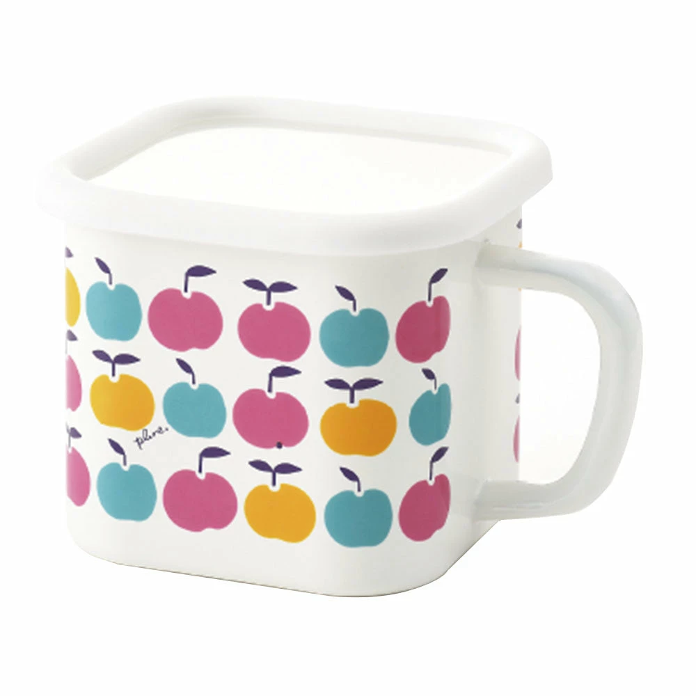 Yutaka Horo Enameled Multi Square Pot Apple 3 Yutaka Horo Enameled Multi Square Pot Apple