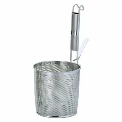 YUKIWA Eco Clean Stainless Steel Perforated Tebo Noodle Strainer Flat Base With Metal Handle
