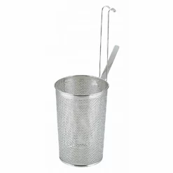 YUKIWA Stainless Steel Perforated Deep Tebo Noodle Strainer Flat Base