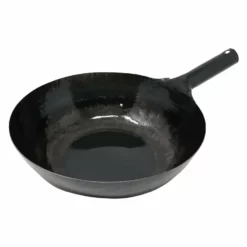 Yamada Hammered Iron Flat Bottom Wok (1.6mm Thickness)