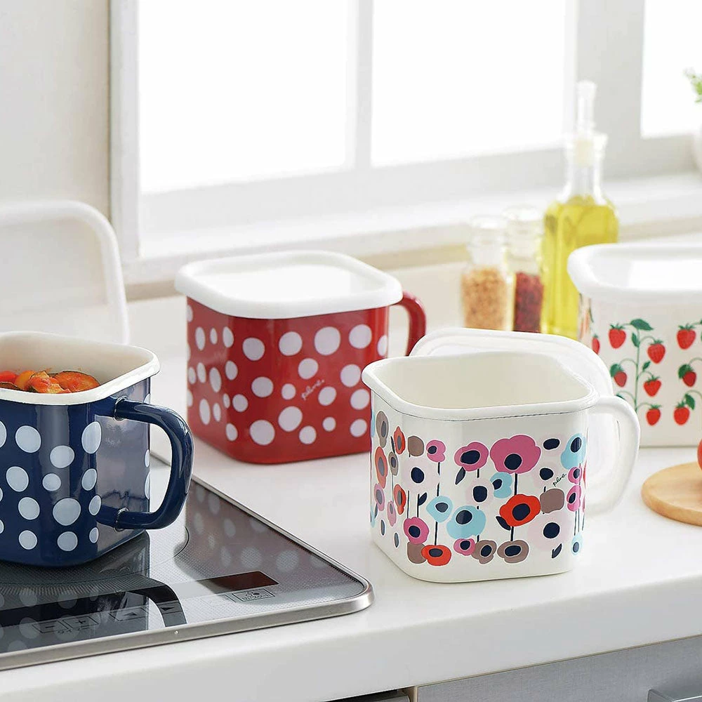 Yutaka Horo Enameled Multi Square Pot Dot 6 Yutaka Horo Enameled Multi Square Pot Dot - Image 4