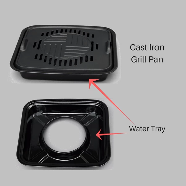 Ikenaga Cast-Iron Yakiniku Barbecue Griddle Water Pan For Portable Gas Stove 4 Ikenaga Cast-Iron Yakiniku Barbecue Griddle Water Pan For Portable Gas Stove - Image 2