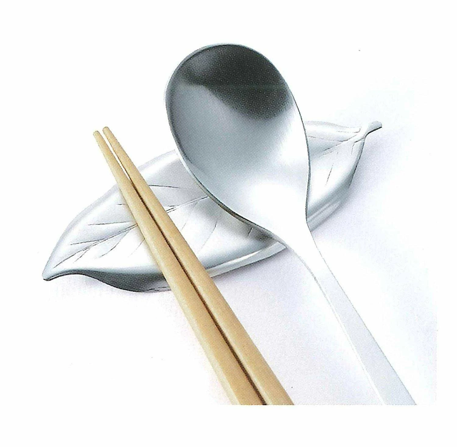 Tsubame Shinko Stainless Steel Leaf-Shaped Cutlery Rest 5 Tsubame Shinko Stainless Steel Leaf-Shaped Cutlery Rest - Image 3